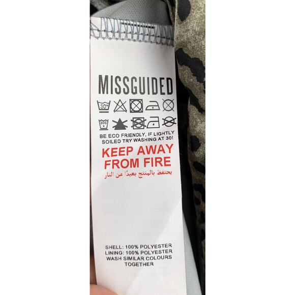 Missguided Dress womens size 4 Asymmetric High Low Fit & Flare Animal Print - Picture 5 of 7